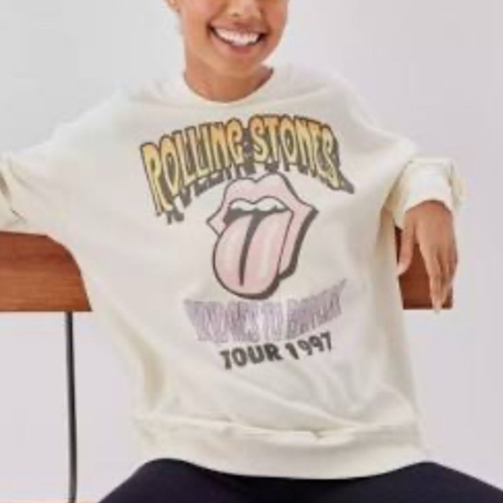 AMERICAN EAGLE OUTFITTERS WOMENS ROLLING STONES CREWNECK SWEATSHIRT LARGE